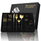 24pc Black Gold Stainless Steel Cutlery Set