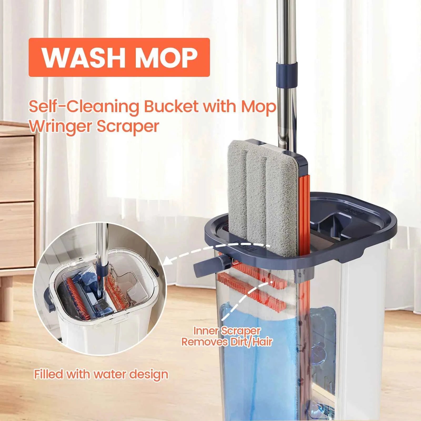 SelfWringing Flat Mop Effortless Hygienic Home Cleaning