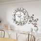 Mirrored Sunburst Clock Modern Roman Numeral Wall Decor