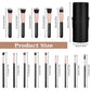 Complete Face Makeup Brush Set with Leather Case