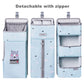 Sunveno Crib Organizer showing detachable sections with zipper, perfect for organizing baby supplies efficiently.