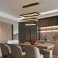 Modern Black Square Chandelier Dining Kitchen Island Lighting