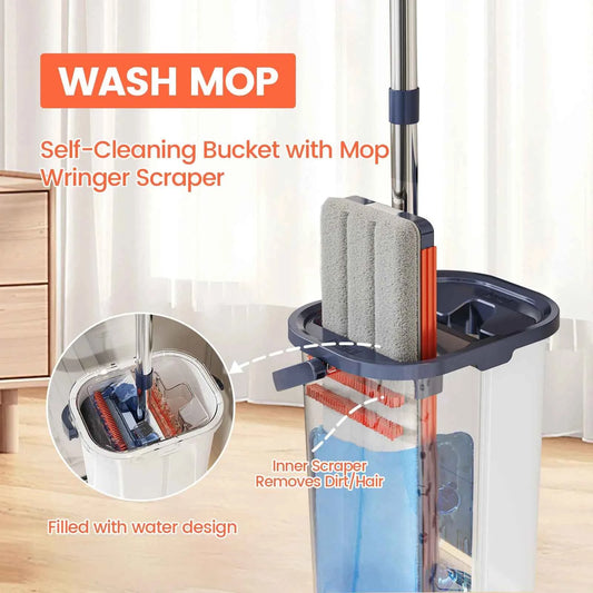 SelfWringing Flat Mop Effortless Hygienic Home Cleaning