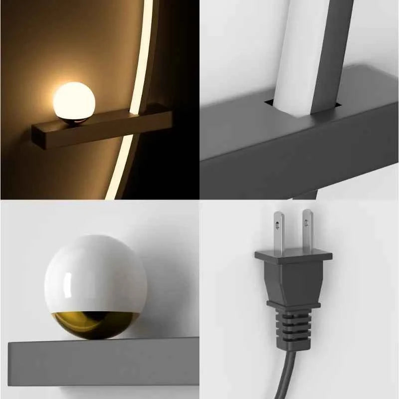 Modern Orb Wall Sconces Plugin Arc Lamps