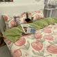 Modern bedding setting with contrast patterns, showcasing Zimonto's INS Pink Bedding for a chic and elegant look.