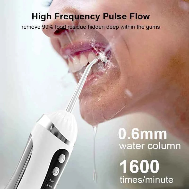 Portable Electric Oral Irrigator 3 Modes 4 Nozzles USB Rechargeable