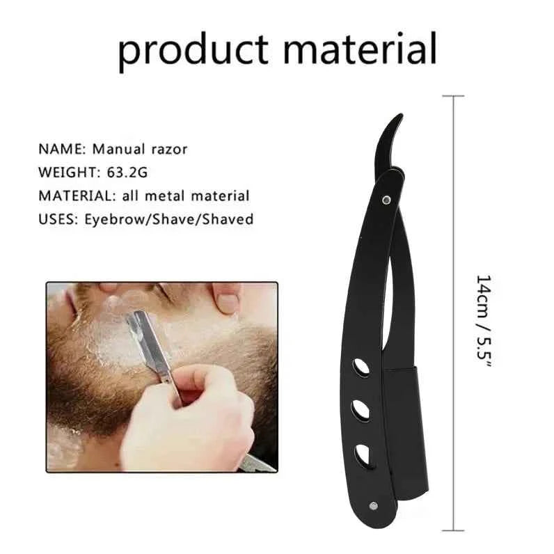 Classic Black Folding Barber Razor Holder for Men