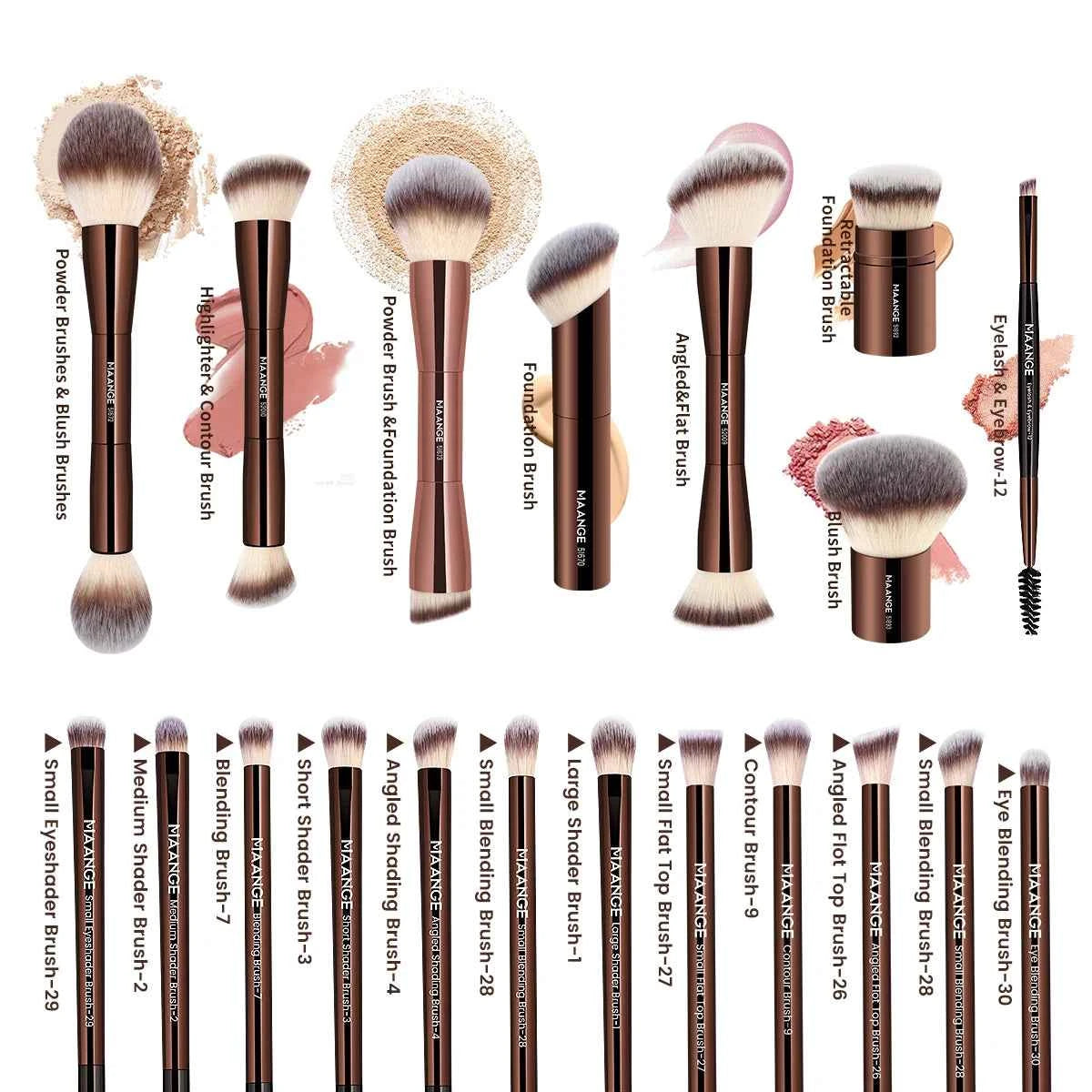 MAANGE Pro Makeup Brush Set Blend Define Perfect