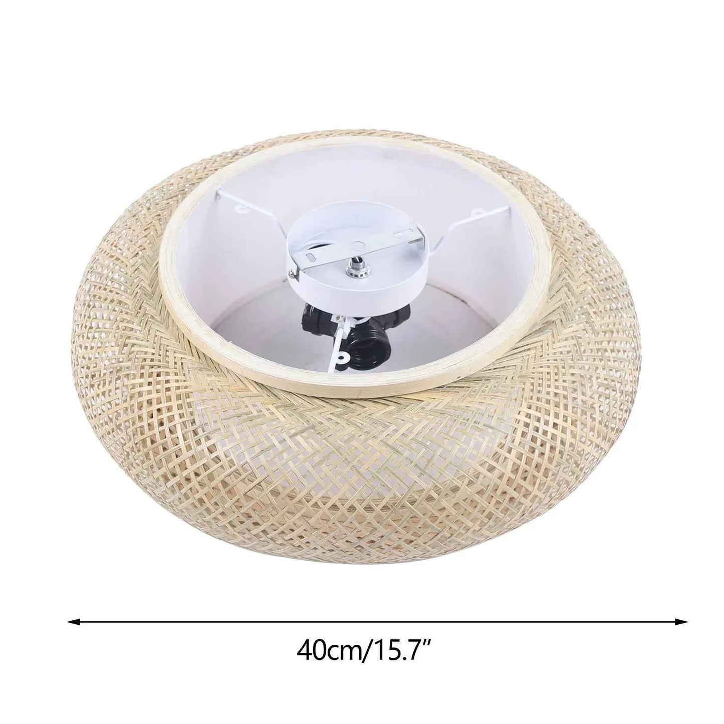 Retro Bamboo Round Ceiling Light  HandWoven Charm