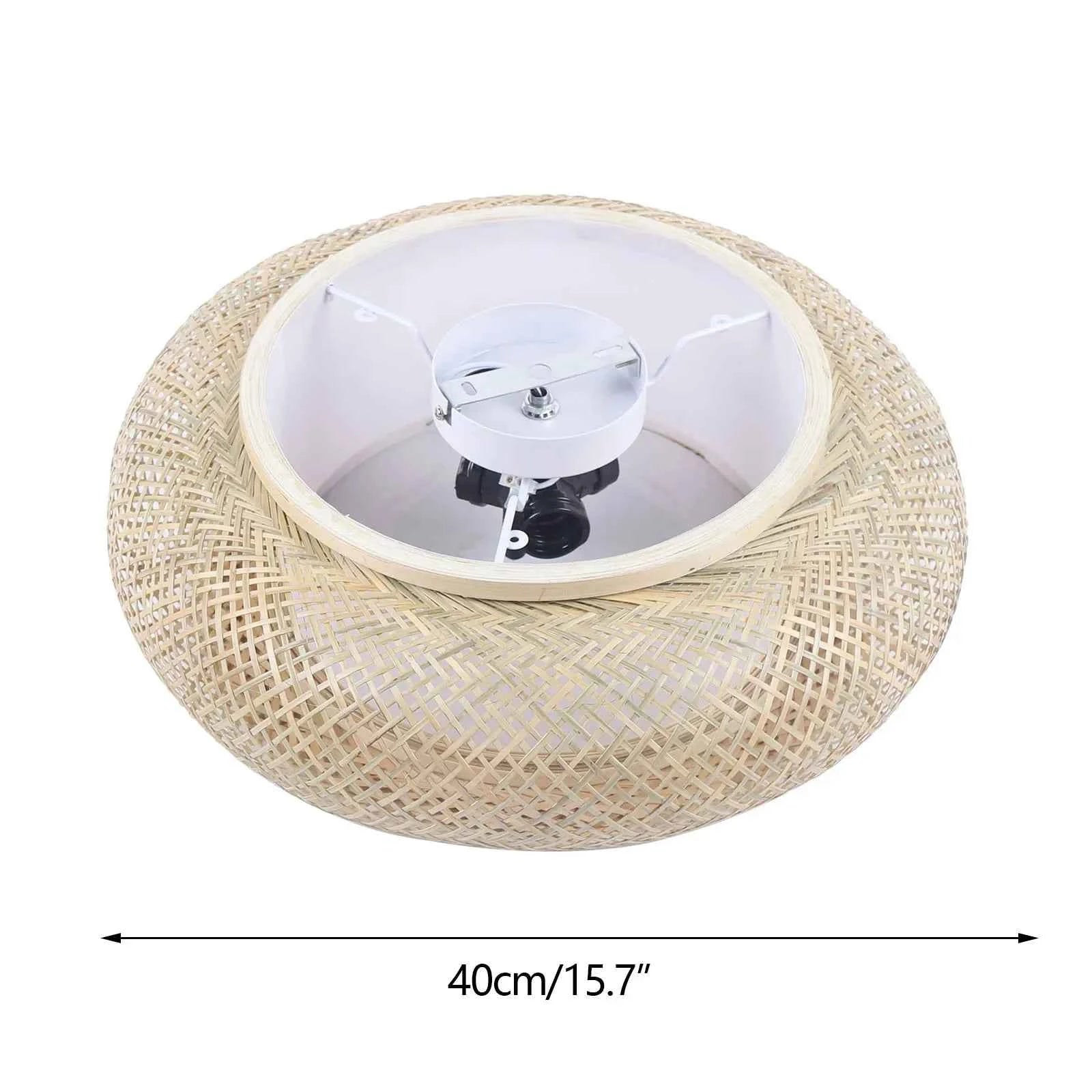Retro Bamboo Round Ceiling Light  HandWoven Charm