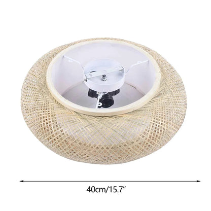 Retro Bamboo Round Ceiling Light  HandWoven Charm
