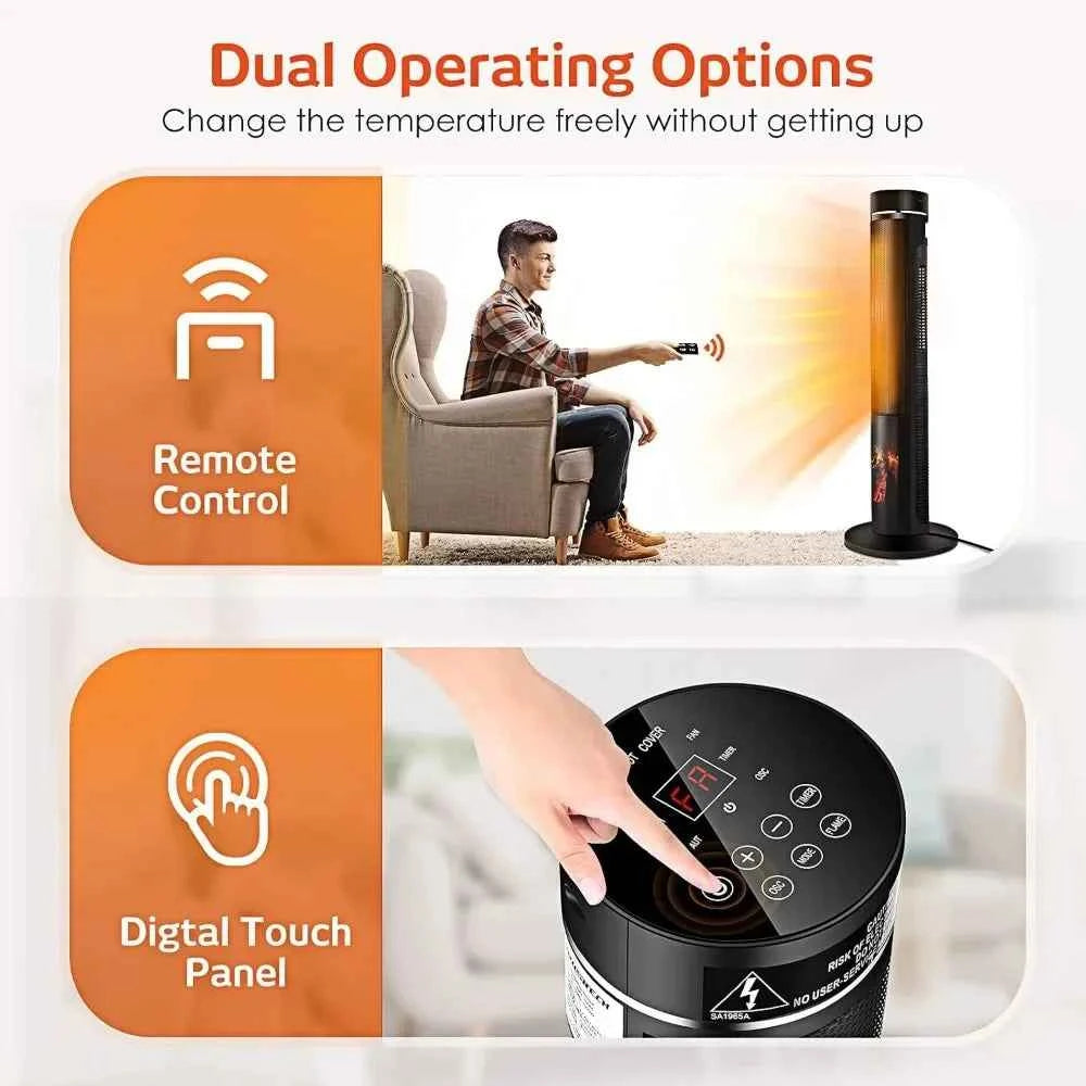 3D Flame Space Heater Powerful Safe and Controllable