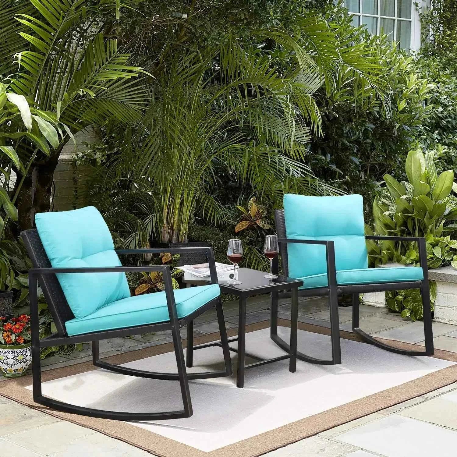 Cozy Wicker Bistro Set Relax on Your Patio