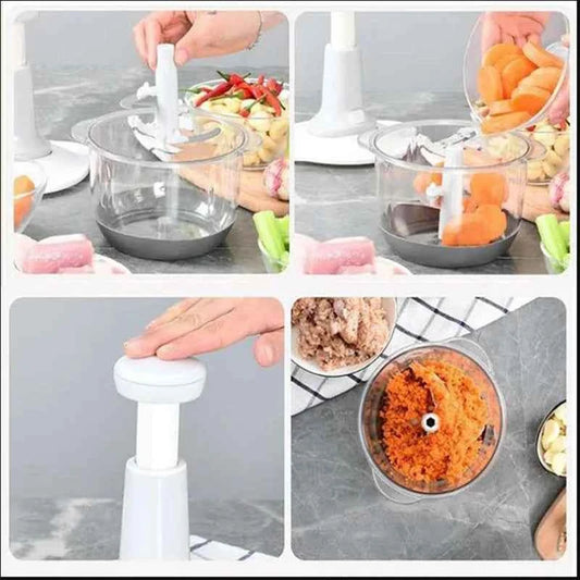 Zimonto Manual Food Chopper - Quick Vegetable Mince, Stir, and Whisk for Easy Meal Prep