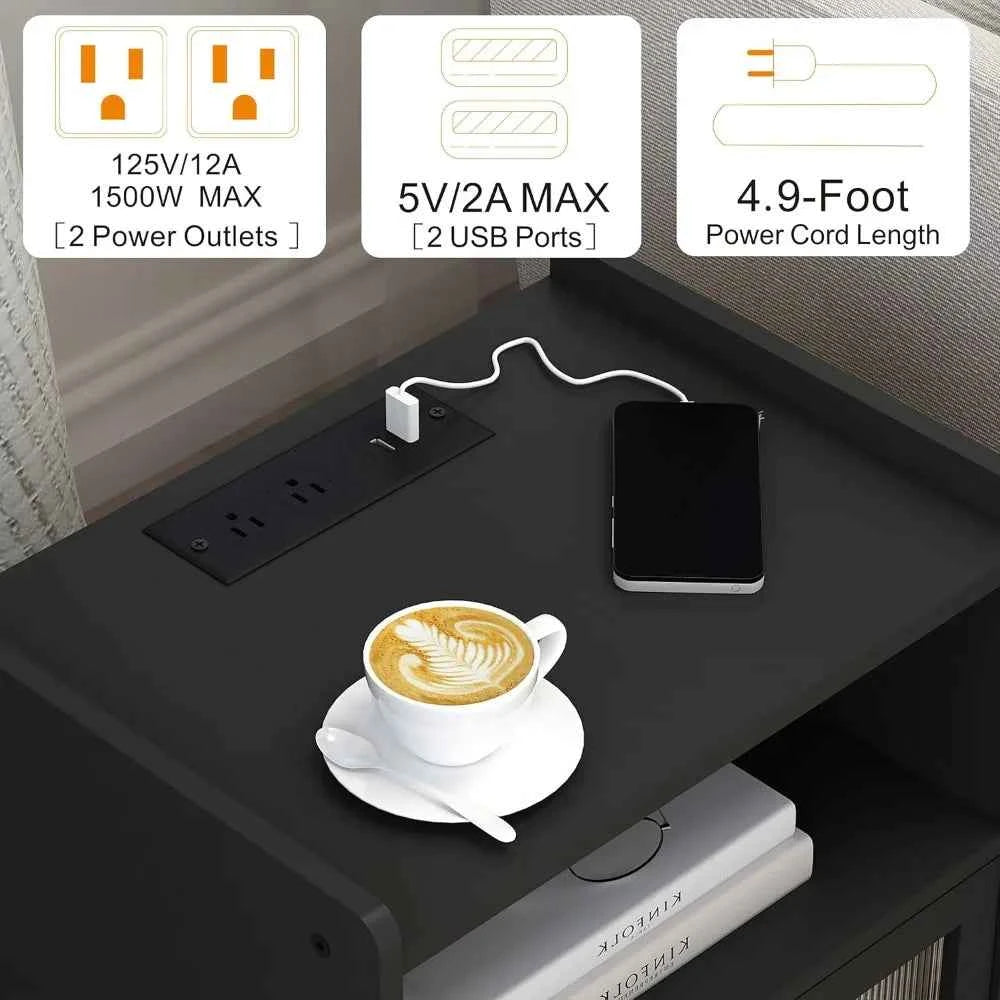 ChargeReady Nightstand Style  Storage at Your Bedside