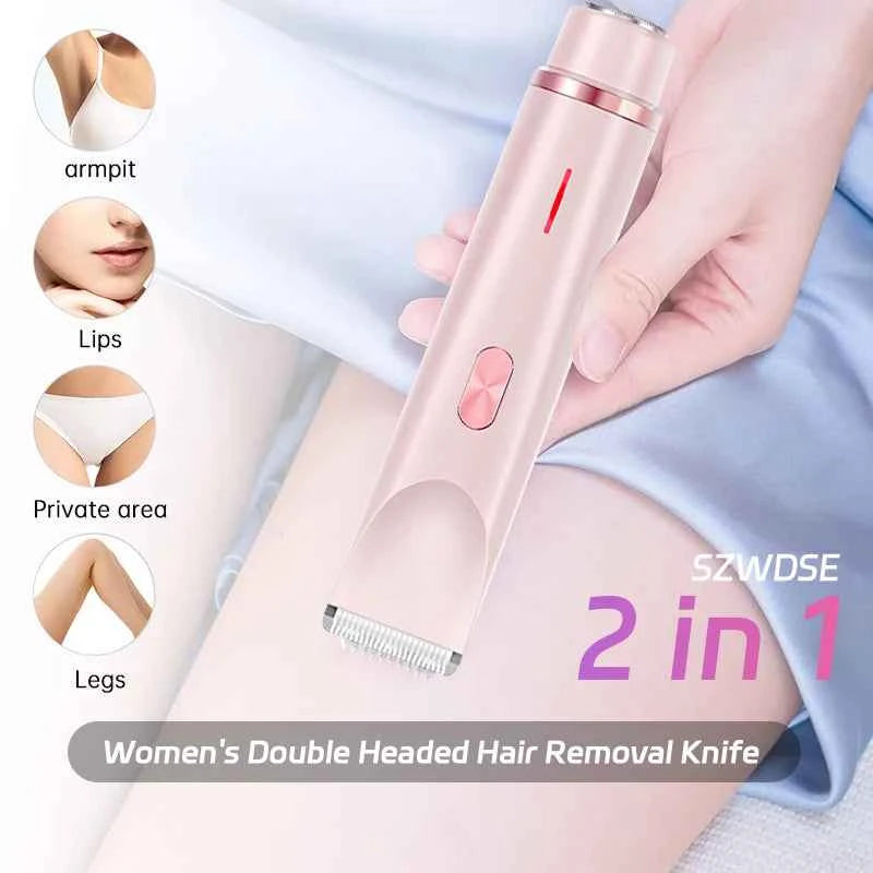 DualHead Painless Lady Electric Shaver WetDry Bikini Trimmer