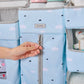 Sunveno Crib Organizer highlighting the easy access zipper compartment and colorful patterns for a chic nursery decor.