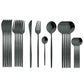 24pc Black Gold Stainless Steel Cutlery Set