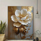 Elegant Floral Canvas Art Vintage Gold Accent