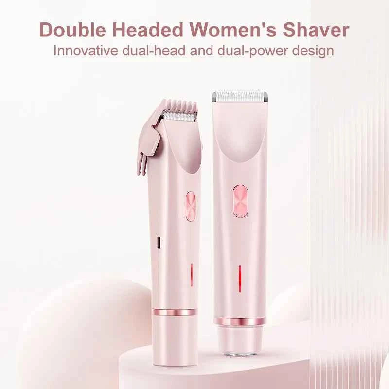 DualHead Painless Lady Electric Shaver WetDry Bikini Trimmer
