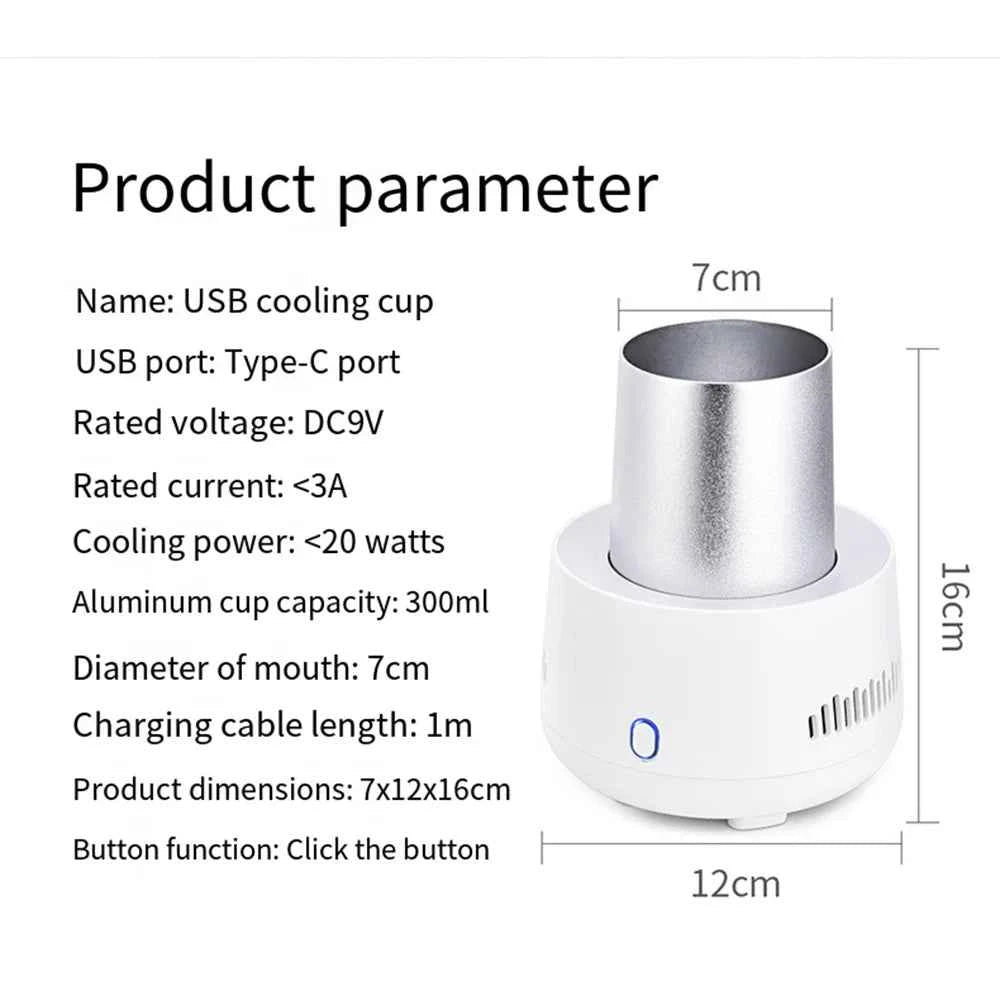 Portable Mini Refrigeration Electric Fridge Cooler USB Cooling Cup for Drink Food Beer Wine Beverage Car Home Fruit 미니냉장고 아이스박스