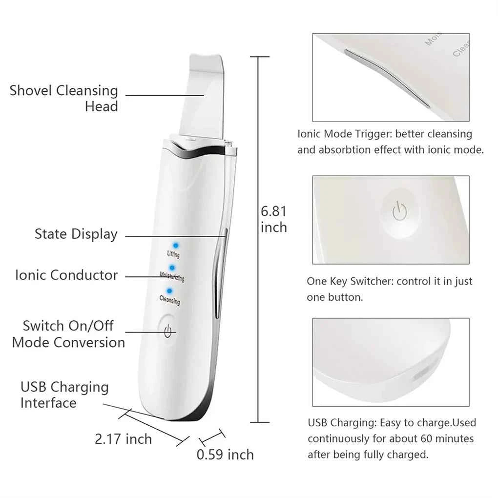Ultrasonic Facial Cleanse Exfoliate Rejuvenate