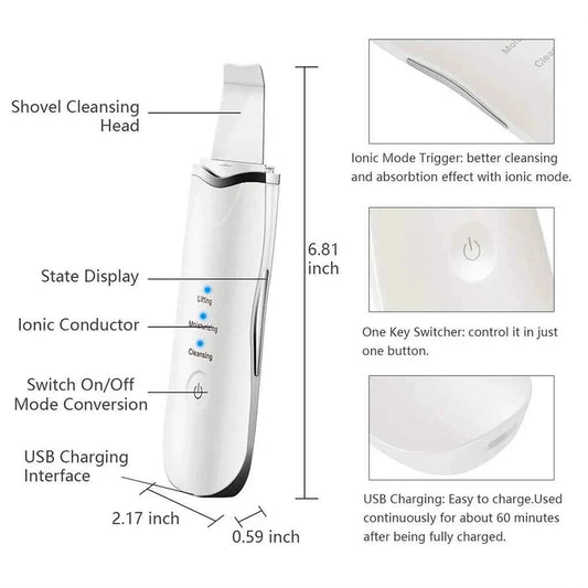 Ultrasonic Facial Cleanse Exfoliate Rejuvenate