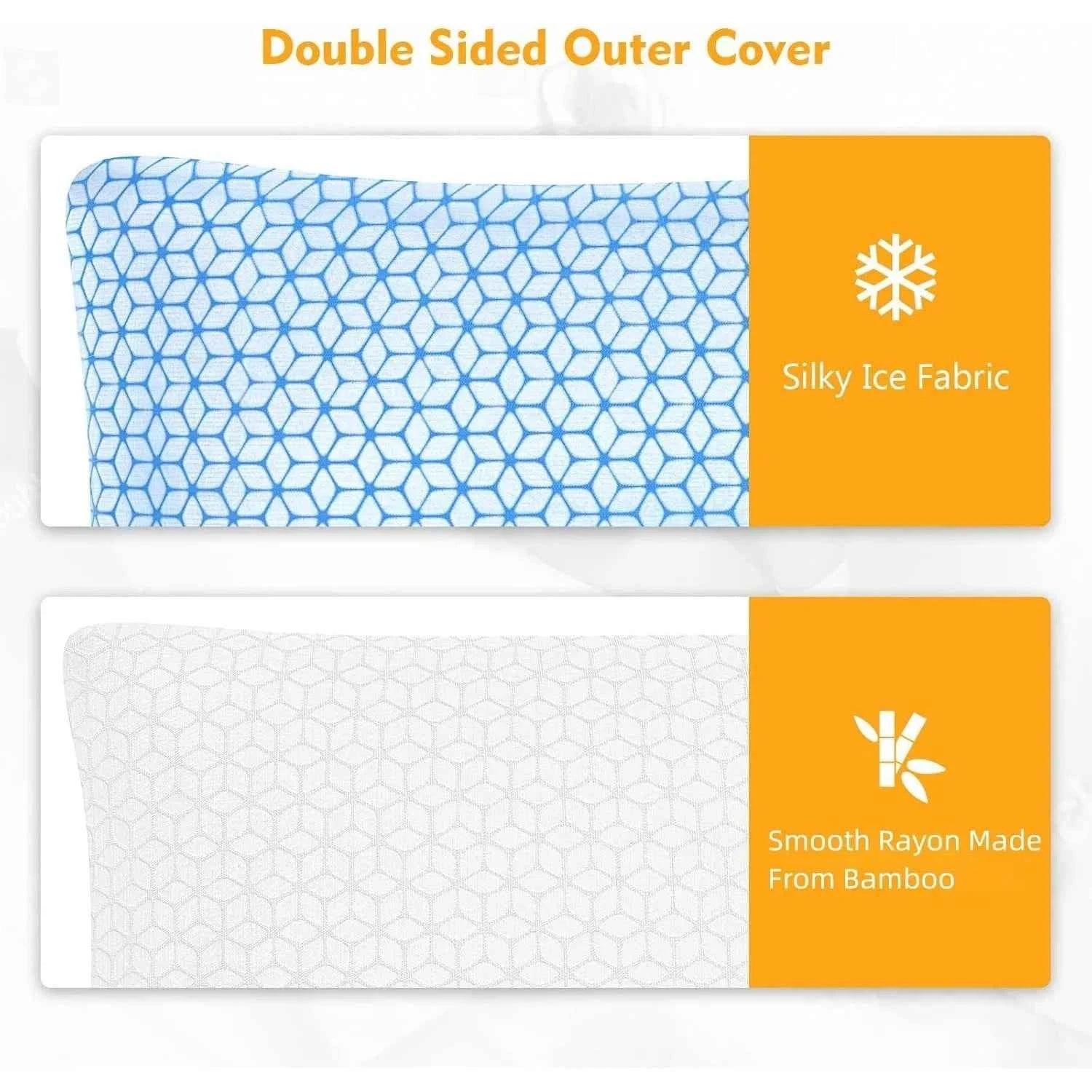 Shredded Memory Foam Pillows King Size Set of 2, Cooling Pillow Firm and Soft Adjustable for Side Back Stomach Sleepers