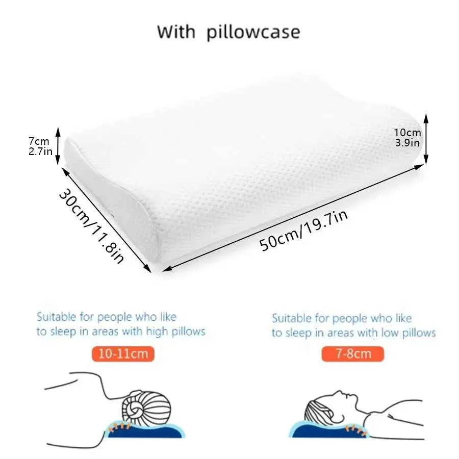 50x30cm Breathable Memory Foam Pillow Supportive Comfort
