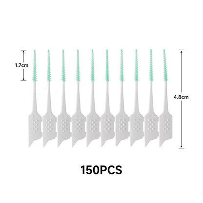 150Pcs Soft Rubber Interdental Brushes for Gentle Teeth Cleaning