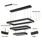 Modern Black Square Chandelier Dining Kitchen Island Lighting