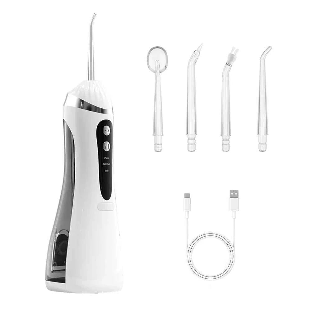 Portable Electric Oral Irrigator 3 Modes 4 Nozzles USB Rechargeable