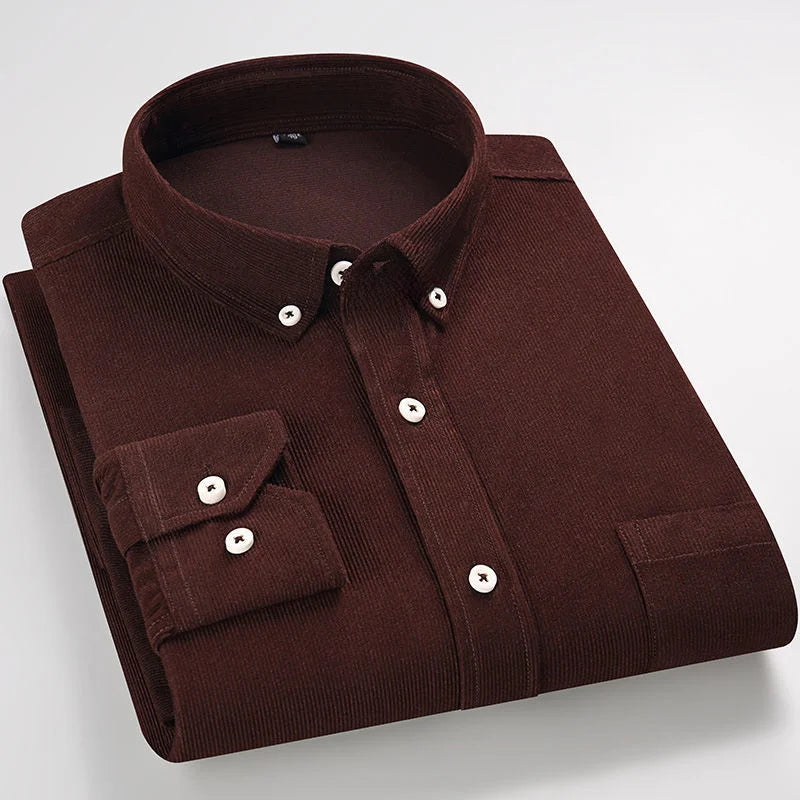 Men's Striped  Casual Long Sleeve Business Formal Plaid Shirt