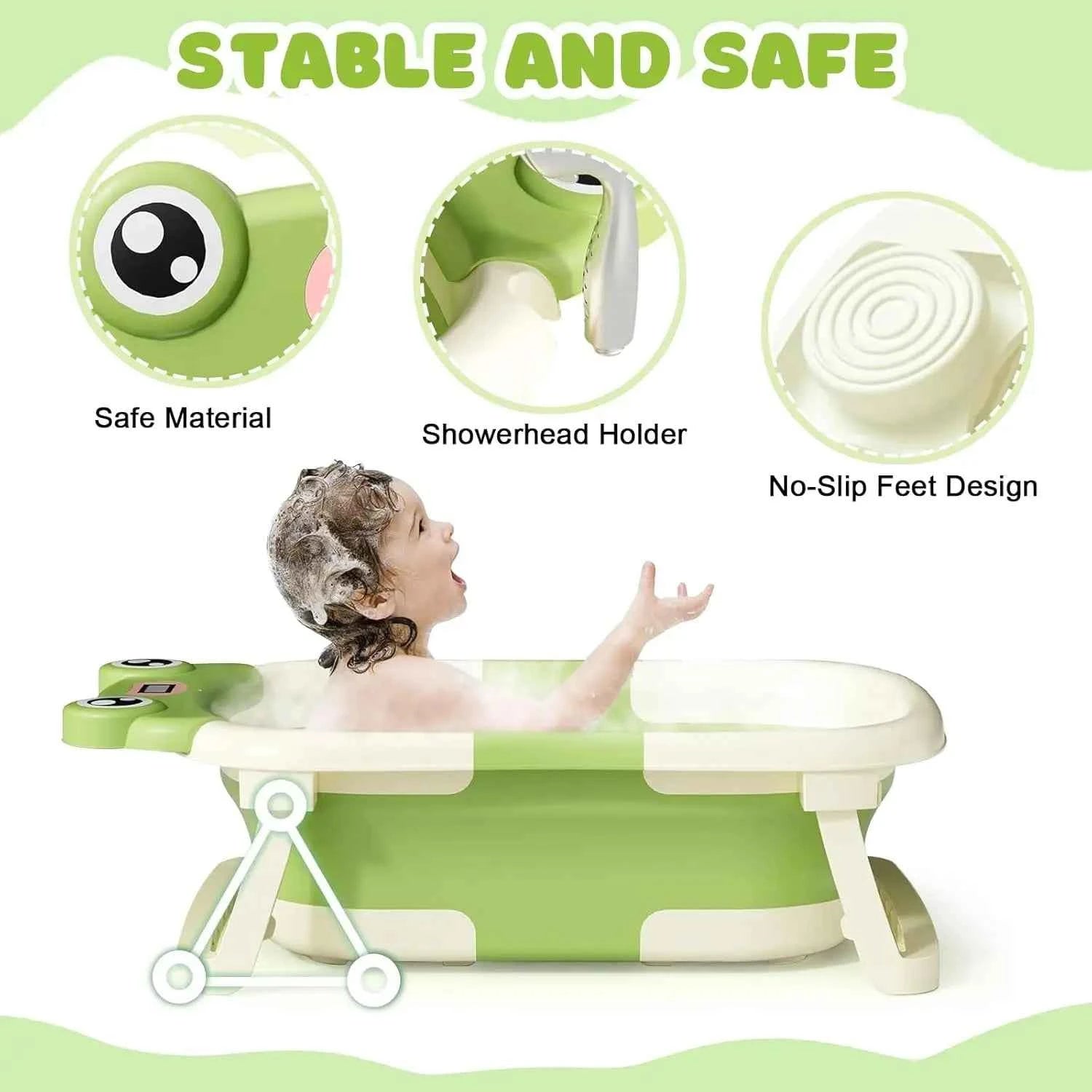 Foldable Baby Bathtub Safe Comfy and Complete