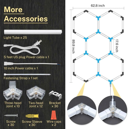 Super Bright Hexagon LED Garage Lights  25 Pack