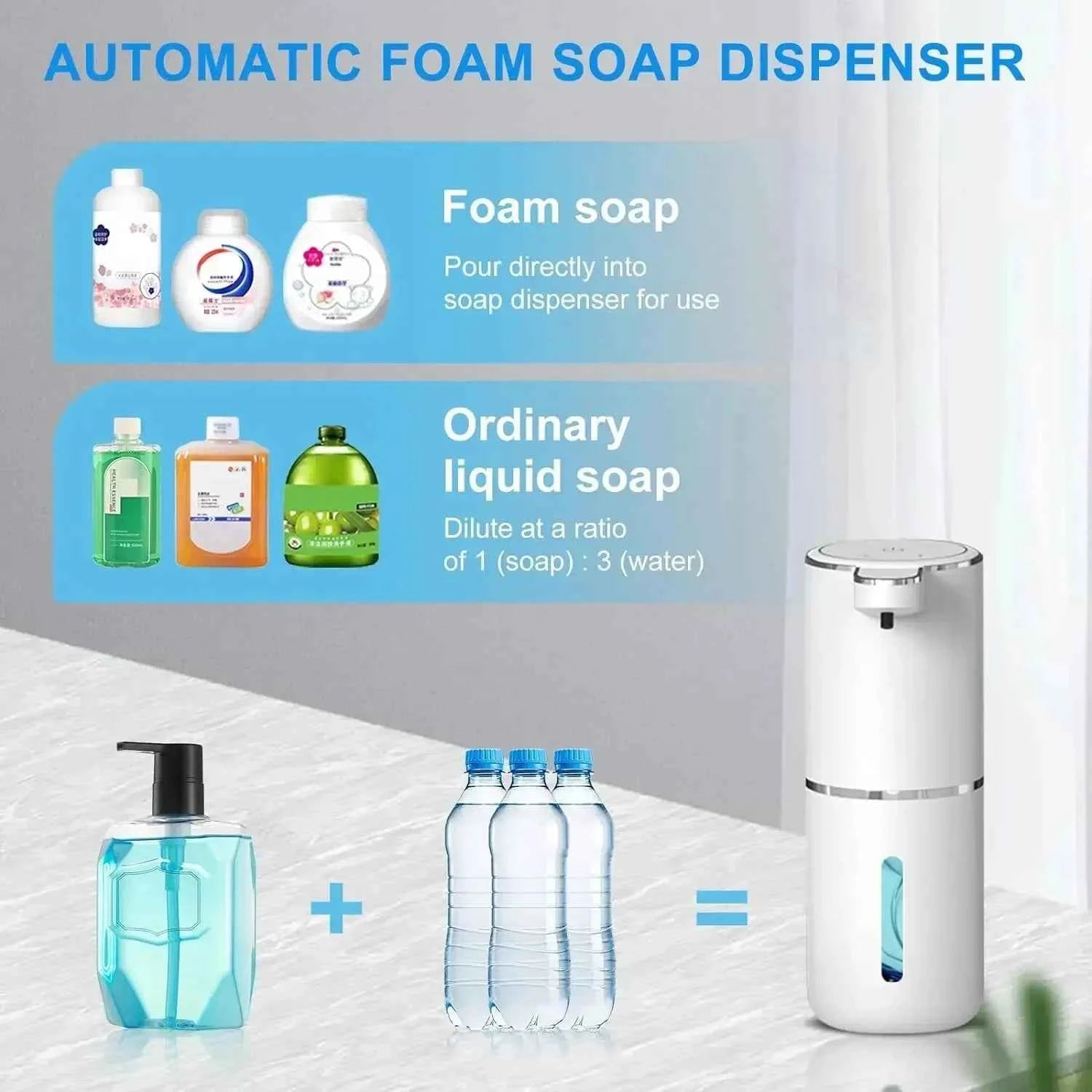 Touchless Foaming Soap Dispenser Rechargeable Adjustable Clean
