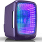 Mini Fridge, 4 Liter/6 Cans Small Refrigerator with LED Light, Gaming Light Up Mini Beverage Refrigerator, Stealth