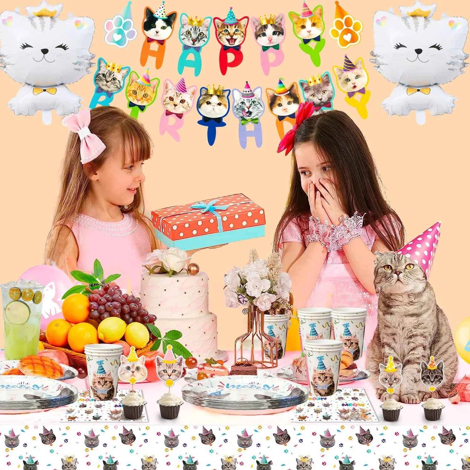 Purrfect Birthday Bash Cat Party Supplies Set