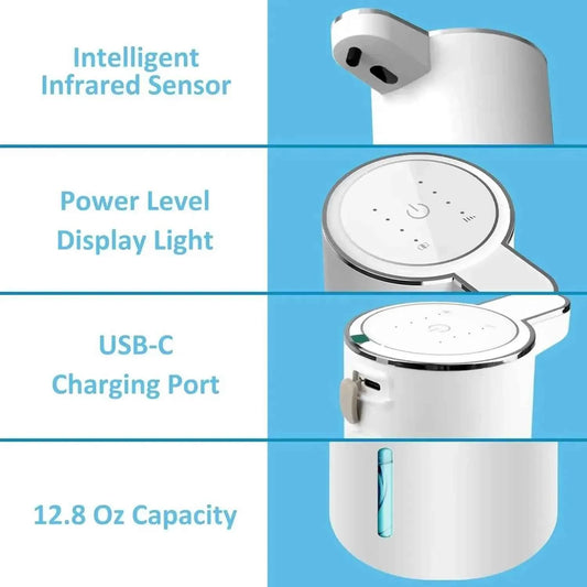 Touchless Foaming Soap Dispenser Rechargeable Adjustable Clean