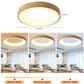 Minimalist Wood LED Ceiling Light Warm Round Glow