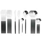 24pc Black Gold Stainless Steel Cutlery Set