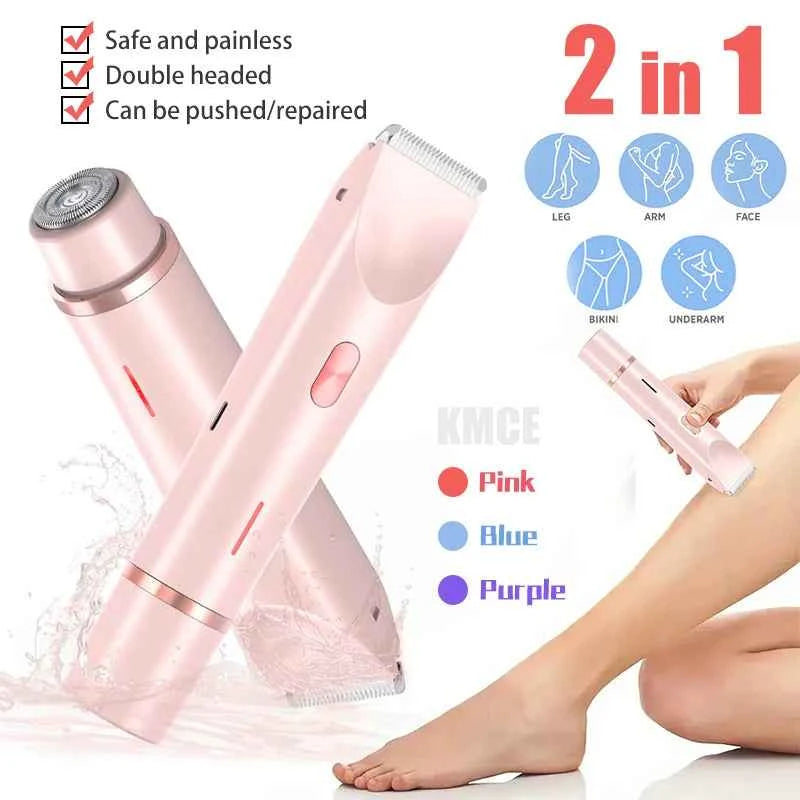 2025 Waterproof Mini Shaver Rechargeable DualHead Body Hair Remover