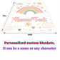Personalized Rainbow Hearts Flannel Blanket Soft Warm Durable