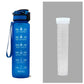 1L Motivational Tritan Water Bottle With Time Markers & Leakproof Design For Fitness & Sports