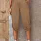 Full Size Roll-Tab Capris Pants