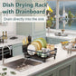 Zimonto Dish Drying Rack with Drainboard for Easy Sink Drainage and Kitchen Organization