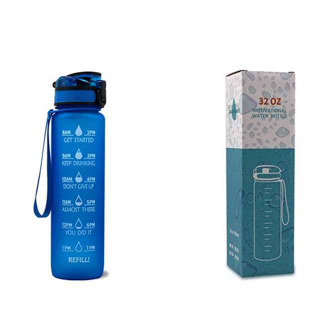 1L Motivational Tritan Water Bottle With Time Markers & Leakproof Design For Fitness & Sports