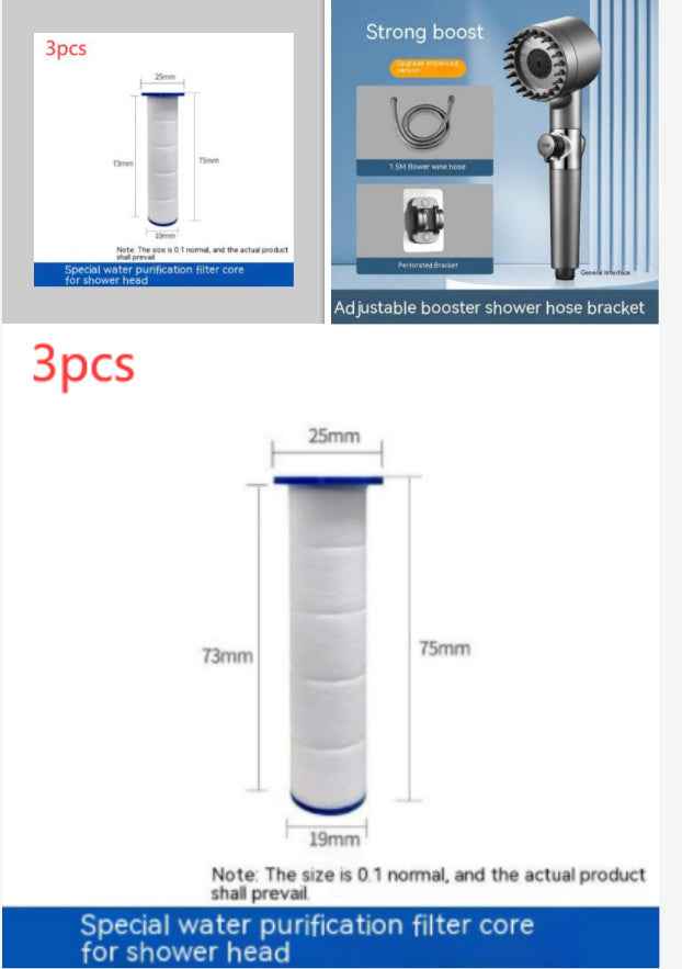 The Third Gear Adjustable Strong Supercharged Shower Head Household Bath Shower Hose Shower Head