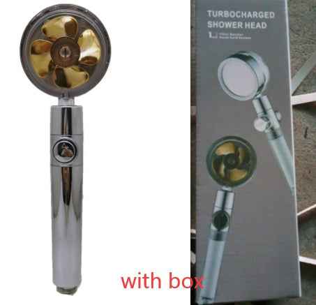 Shower Head Water Saving Flow 360 Degrees Rotating With Small Fan ABS Rain High Pressure Spray Nozzle Bathroom Accessories