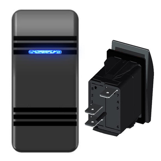 Zimonto 12V 24V boat rocker switch with blue LED light for marine applications